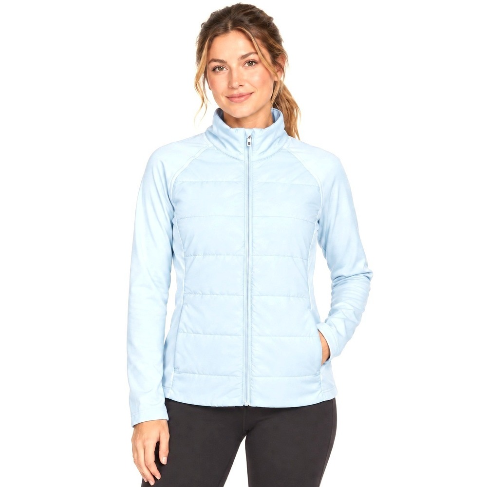 FootJoy Jacket Women L Light Blue Hybrid Quilted Full Zip Golf Activewear 25334